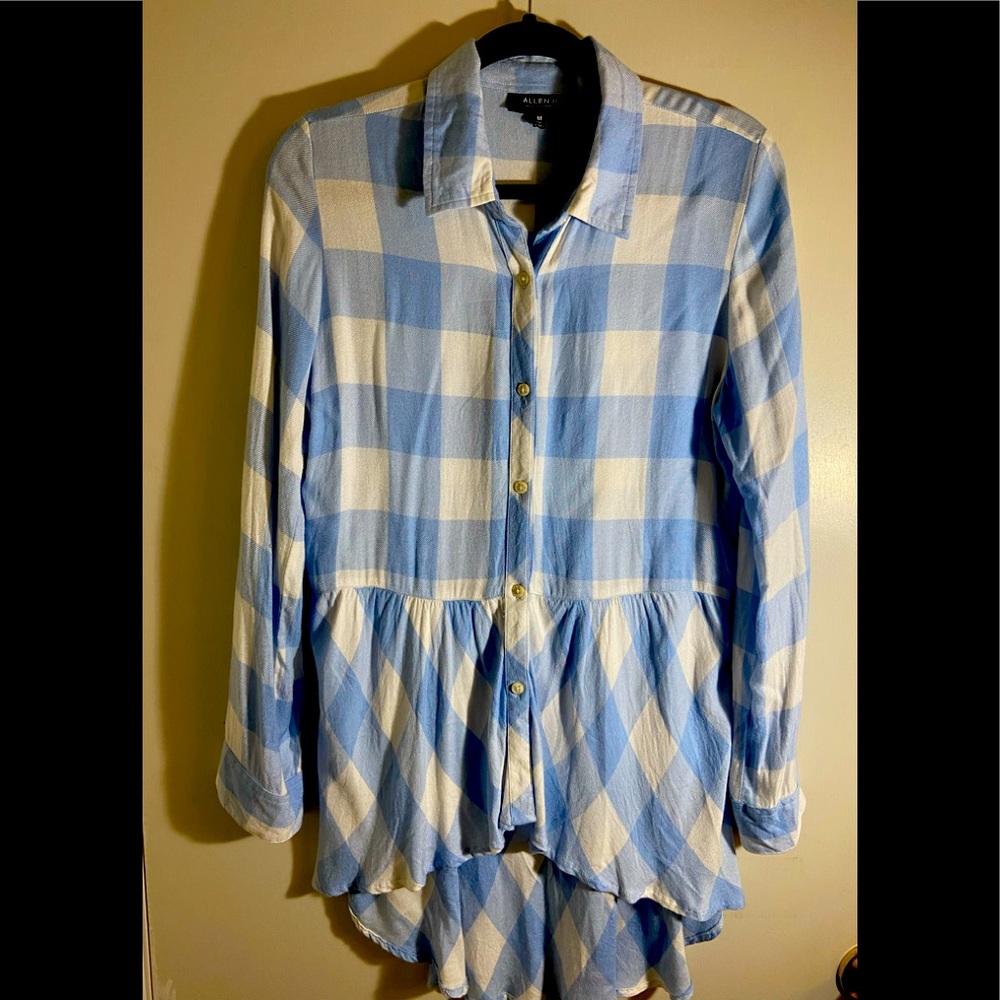 EUC ALLEN B HIGH LOW BABY  BLUE & WHITE BLOUSE